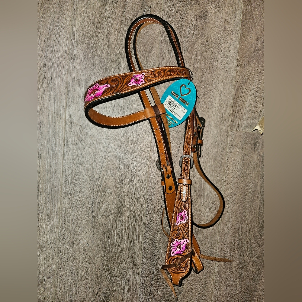 Turquoise cross headstall/bridle